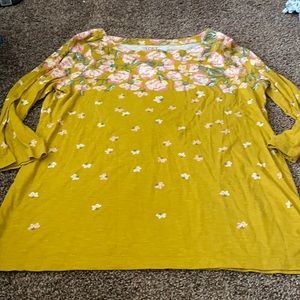 Loft mustard collet scoop neck top